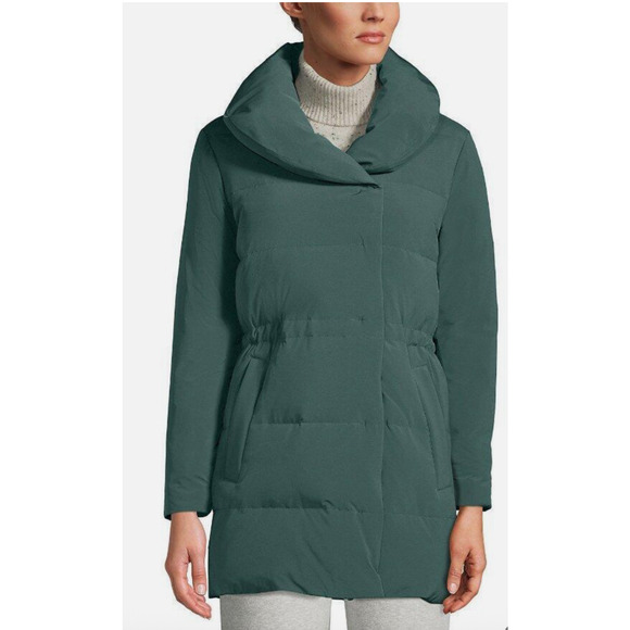 Lands' End Women's 600 Fill Quilted Stretch Down Wrap Coat Spruce Green M - Picture 6 of 6